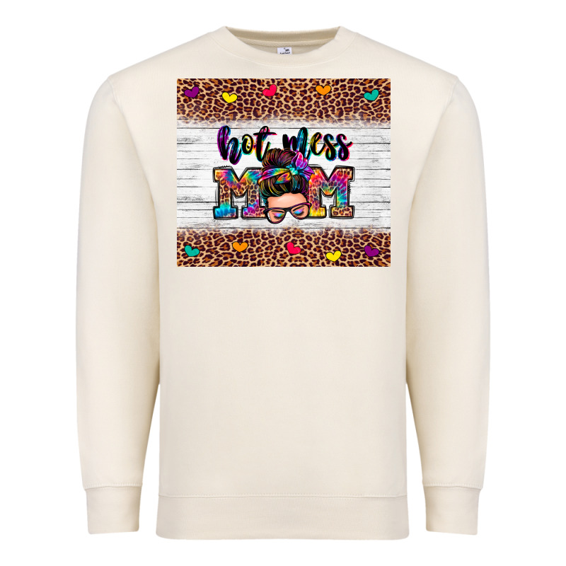 Hot Mess Mom Premium Sweatshirt by Zillion Design Studio | Teevron