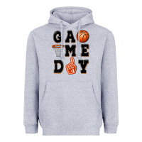 Heather Grey basketball game day Heavyweight Hoodie - MaliasSmallBusiness