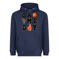 Navy basketball game day Heavyweight Hoodie - MaliasSmallBusiness