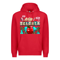Red teacher mom Premium Hoodie - AdoDesignShop