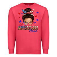 Cardinal all american mama messy bun Premium Sweatshirt - texasbilliewilder
