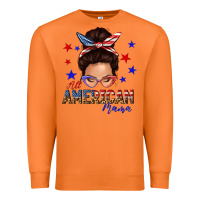 Carrot all american mama messy bun Premium Sweatshirt - texasbilliewilder