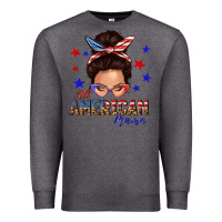 Charcoal Heather all american mama messy bun Premium Sweatshirt - texasbilliewilder
