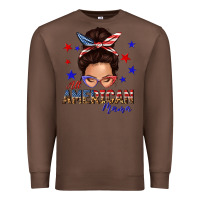 Chestnut all american mama messy bun Premium Sweatshirt - texasbilliewilder
