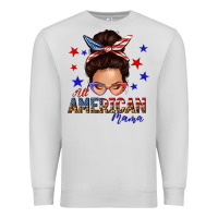 Dove Grey all american mama messy bun Premium Sweatshirt - texasbilliewilder