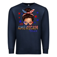 Navy all american mama messy bun Premium Sweatshirt - texasbilliewilder