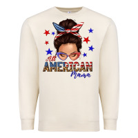 Sandshell all american mama messy bun Premium Sweatshirt - texasbilliewilder