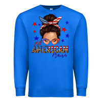 True Royal all american mama messy bun Premium Sweatshirt - texasbilliewilder