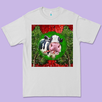 Christmas Holstein Premium Tee Designed By Lillyallendesigns