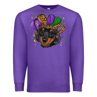 Purple mardi gras hat dachshund puppy Premium Sweatshirt - RanaPortraitStore