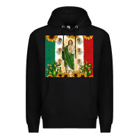Black San Judas with Mexican Flag Premium Hoodie - JahusDesignShop