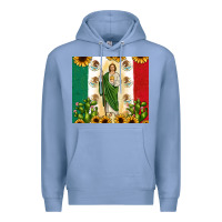 Colony Blue San Judas with Mexican Flag Premium Hoodie - JahusDesignShop