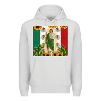 Dove Grey San Judas with Mexican Flag Premium Hoodie - JahusDesignShop