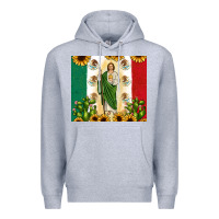 Heather Grey San Judas with Mexican Flag Premium Hoodie - JahusDesignShop