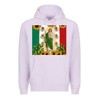 Lilac San Judas with Mexican Flag Premium Hoodie - JahusDesignShop