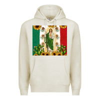 Oatmeal Heather San Judas with Mexican Flag Premium Hoodie - JahusDesignShop