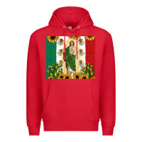 Red San Judas with Mexican Flag Premium Hoodie - JahusDesignShop