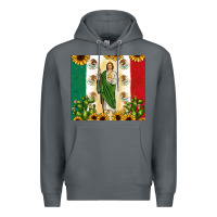 Rock San Judas with Mexican Flag Premium Hoodie - JahusDesignShop