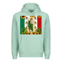 Seafoam San Judas with Mexican Flag Premium Hoodie - JahusDesignShop