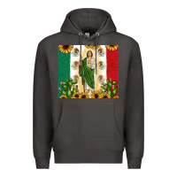 Smoke San Judas with Mexican Flag Premium Hoodie - JahusDesignShop
