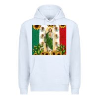 White San Judas with Mexican Flag Premium Hoodie - JahusDesignShop
