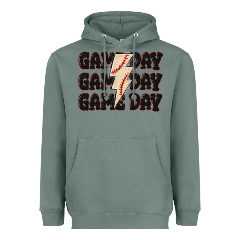 Game Day Game Day Baseball Heavyweight Hoodie by MaliasSmallBusiness | Teevron