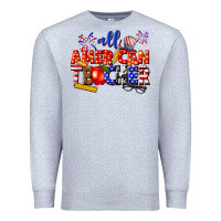 Heather Grey all american teacher Premium Sweatshirt - texasbilliewilder
