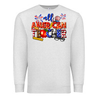 Oatmeal Heather all american teacher Premium Sweatshirt - texasbilliewilder
