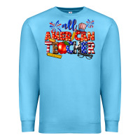 Ocean Blue all american teacher Premium Sweatshirt - texasbilliewilder