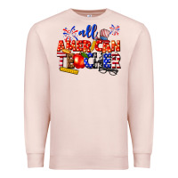 Pale Pink all american teacher Premium Sweatshirt - texasbilliewilder