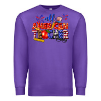 Purple all american teacher Premium Sweatshirt - texasbilliewilder