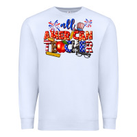 White all american teacher Premium Sweatshirt - texasbilliewilder