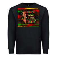 Black steppin into juneteenth Premium Sweatshirt - Zillion Design Studio