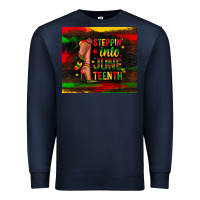 Navy steppin into juneteenth Premium Sweatshirt - Zillion Design Studio
