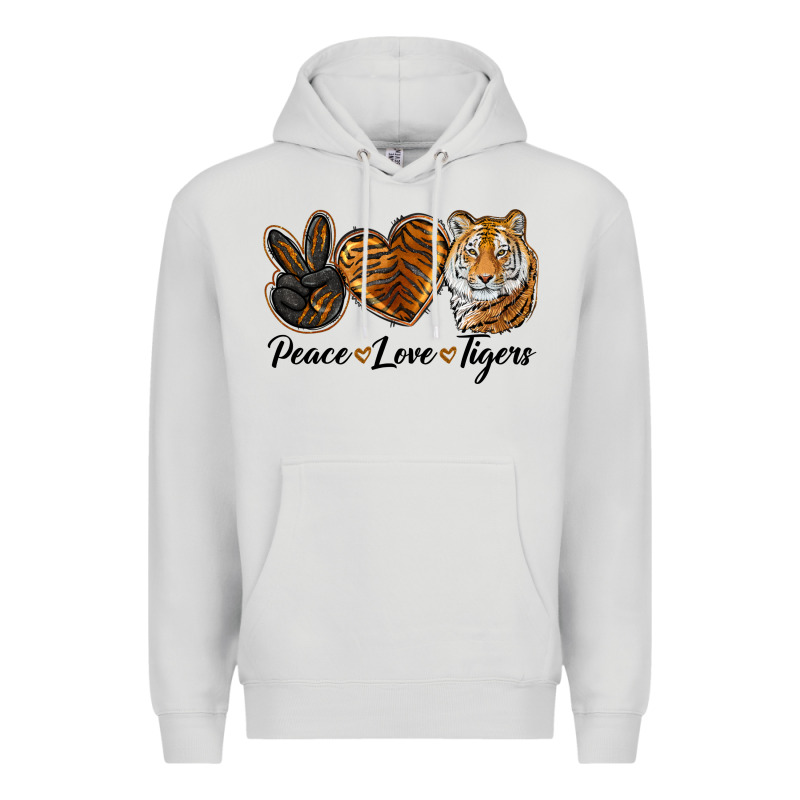 Peace Love Tigers Head Premium Hoodie by JahusDesignShop | Teevron