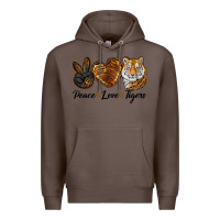 Coffee peace love tigers head Premium Hoodie - JahusDesignShop