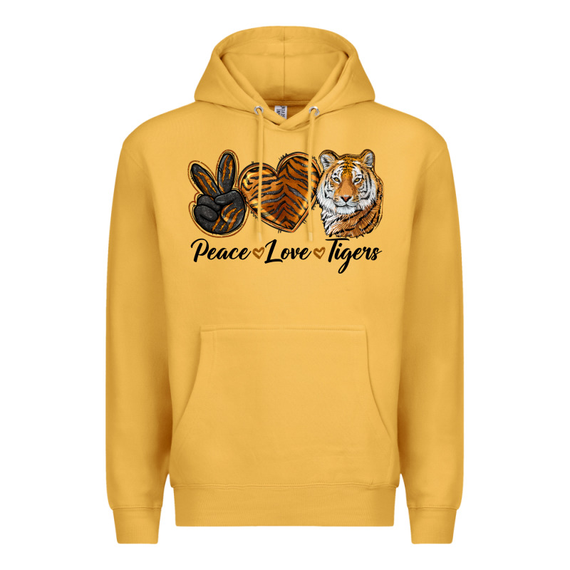 Peace Love Tigers Head Premium Hoodie by JahusDesignShop | Teevron