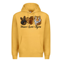 Mustard peace love tigers head Premium Hoodie - JahusDesignShop