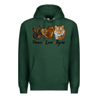 Sports Green peace love tigers head Premium Hoodie - JahusDesignShop