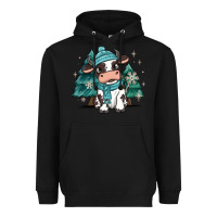 Black winter i'm udderly freezing baby cow Heavyweight Hoodie - MaliasSmallBusiness