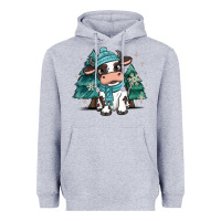 Heather Grey winter i'm udderly freezing baby cow Heavyweight Hoodie - MaliasSmallBusiness