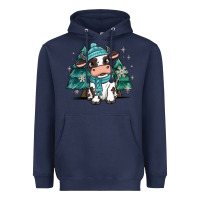 Navy winter i'm udderly freezing baby cow Heavyweight Hoodie - MaliasSmallBusiness