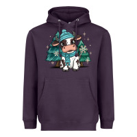 Plum winter i'm udderly freezing baby cow Heavyweight Hoodie - MaliasSmallBusiness