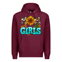 Burgundy mom of girls Premium Hoodie - AdoDesignShop