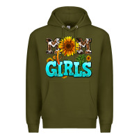 Army Green mom of girls Premium Hoodie - AdoDesignShop