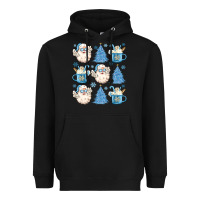 Black santa claus doodles christmas Heavyweight Hoodie - MaliasSmallBusiness