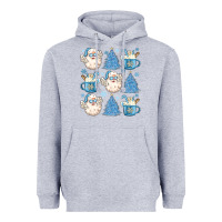 Heather Grey santa claus doodles christmas Heavyweight Hoodie - MaliasSmallBusiness