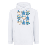 White santa claus doodles christmas Heavyweight Hoodie - MaliasSmallBusiness