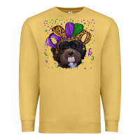 Antique Gold mardi gras hat havanese dog Premium Sweatshirt - RanaPortraitStore