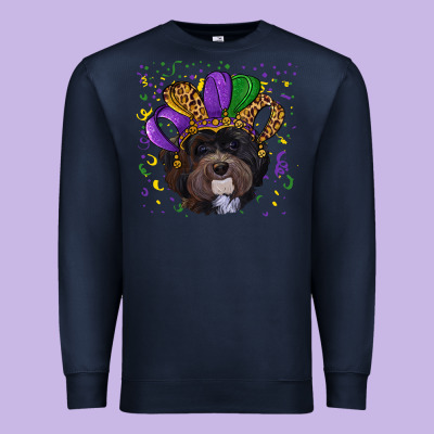 Premium Sweatshirt mardi gras hat havanese dog